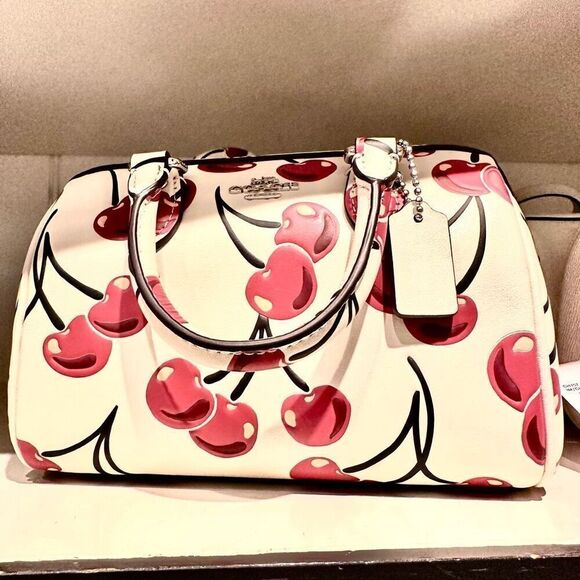 NWT❤️ COACH Mini Rowan Crossbody Bag With Cherry Print CY745 - Picture 4 of 12